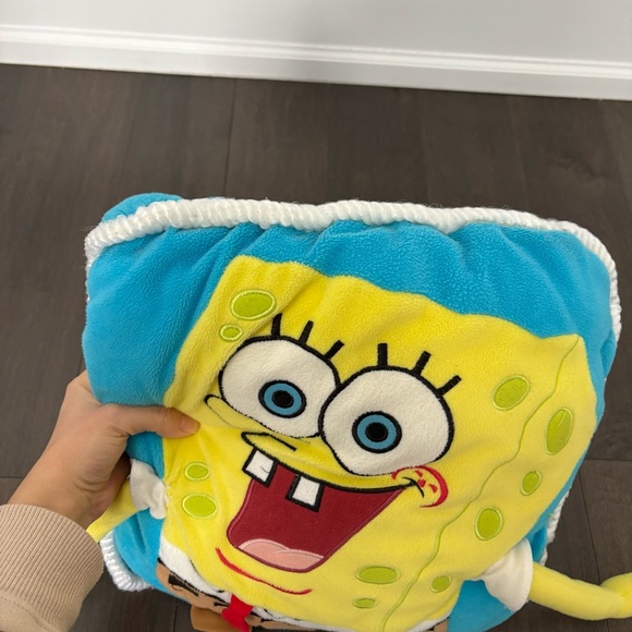 Vintage 3D SpongeBob SquarePants, Plush Throw Pillow, Extended Arms, & Legs - Picture 2 of 6